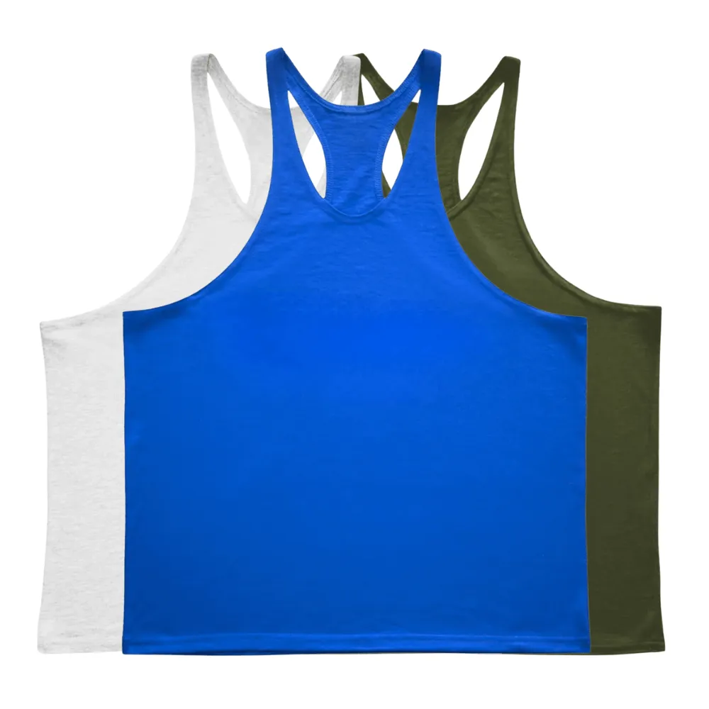 3 Pieces Men's GYM Stringer Tank Tops