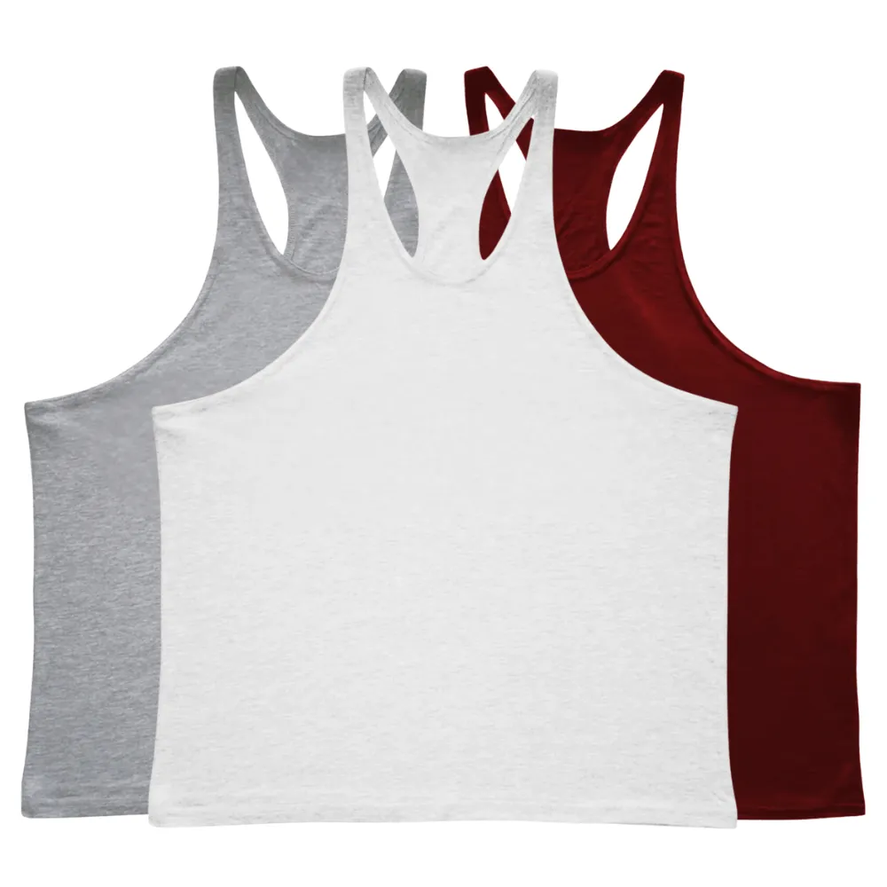 3 Pieces Men's GYM Stringer Tank Tops