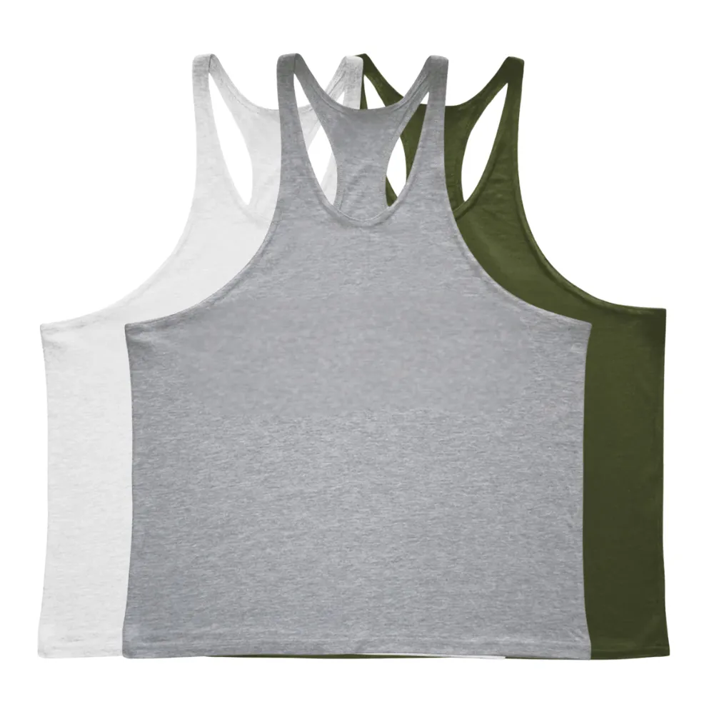 3 Pieces Men's GYM Stringer Tank Tops