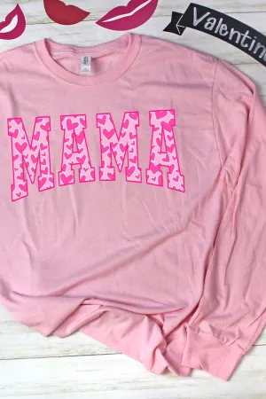 All The Hearts Mama Pink Unisex Dri-Power Long-Sleeve 50/50 Tee
