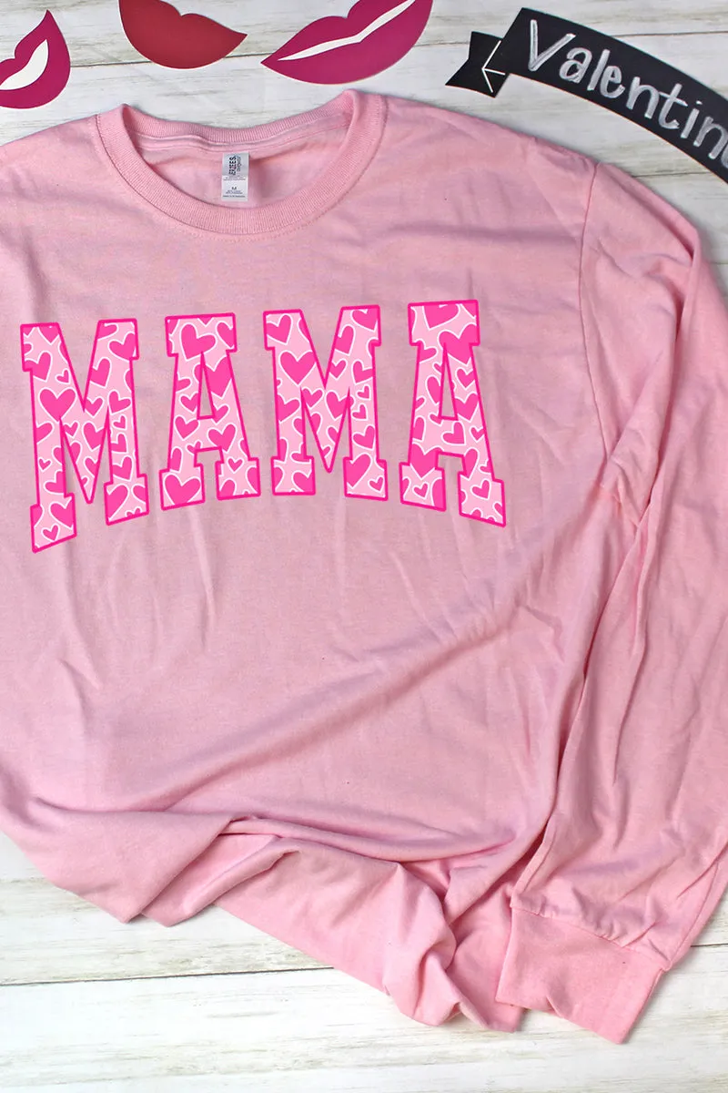 All The Hearts Mama Pink Unisex Dri-Power Long-Sleeve 50/50 Tee