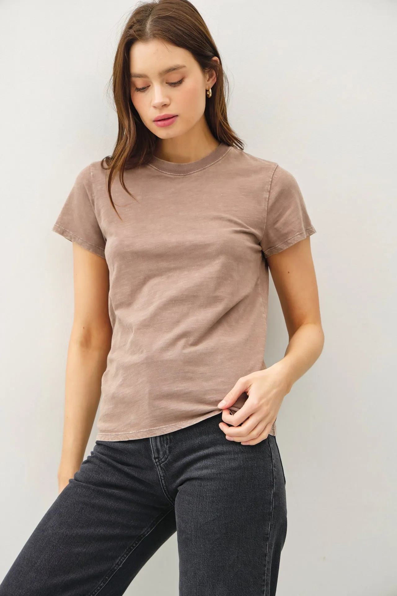 Anastasia Classic Cut Acid Wash Short Sleeve Tee