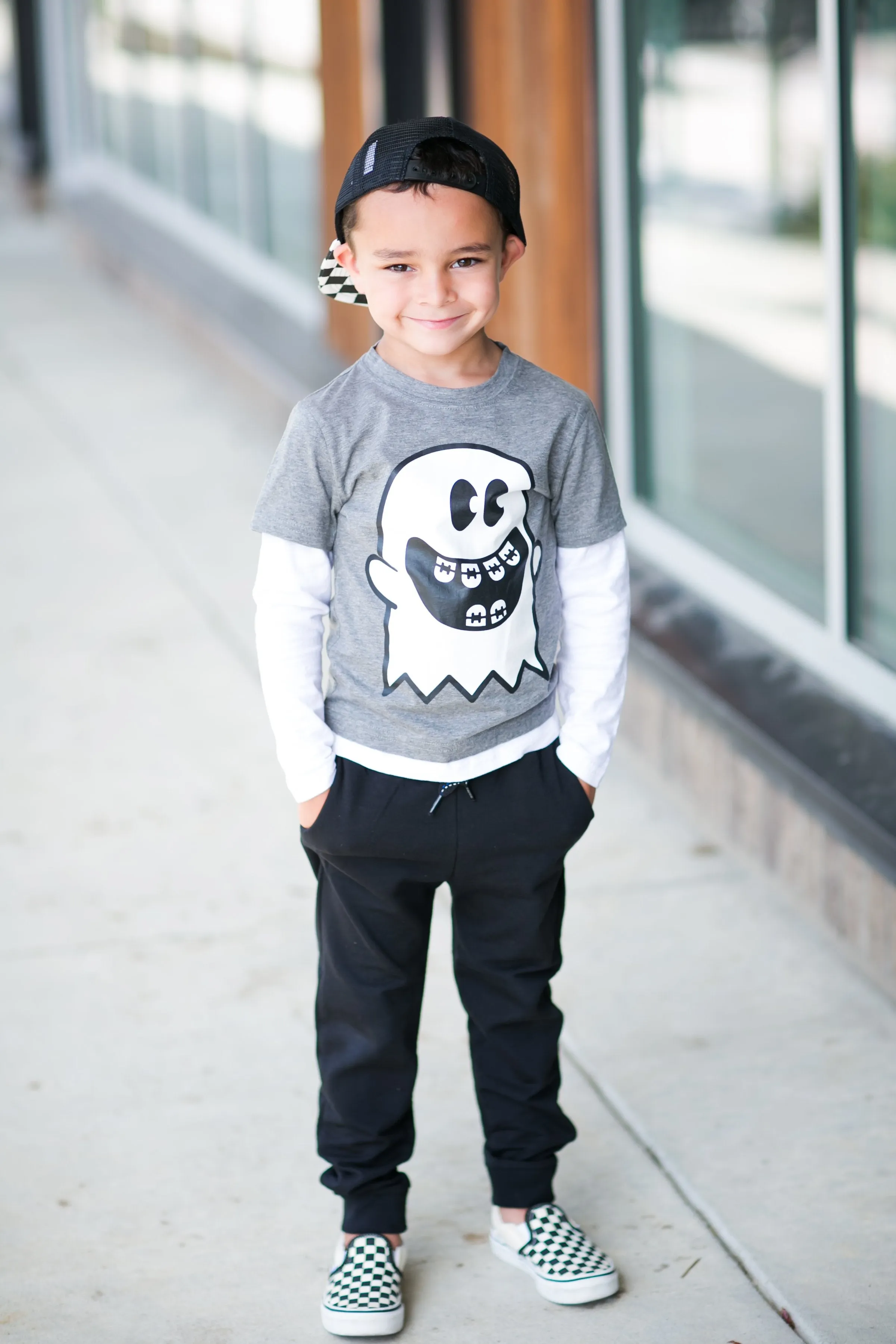 Appaman - Boys Repo Long Sleeve Ghost Tee in Heather Grey