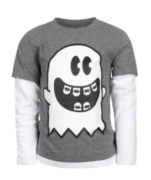 Appaman - Boys Repo Long Sleeve Ghost Tee in Heather Grey