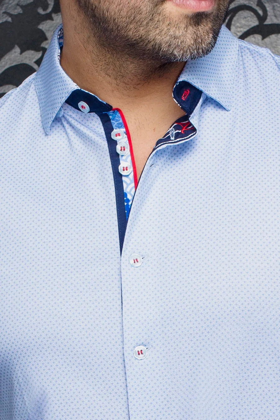 Au Noir Stretch Shirt | Miron Light Blue