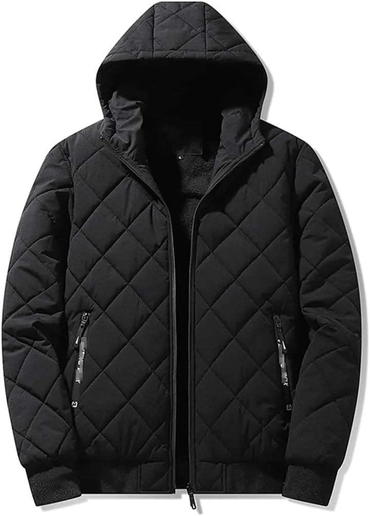 Autumn Winter Cotton Padded Jacket Coat Men Casual Plus Size Parkas With Hood