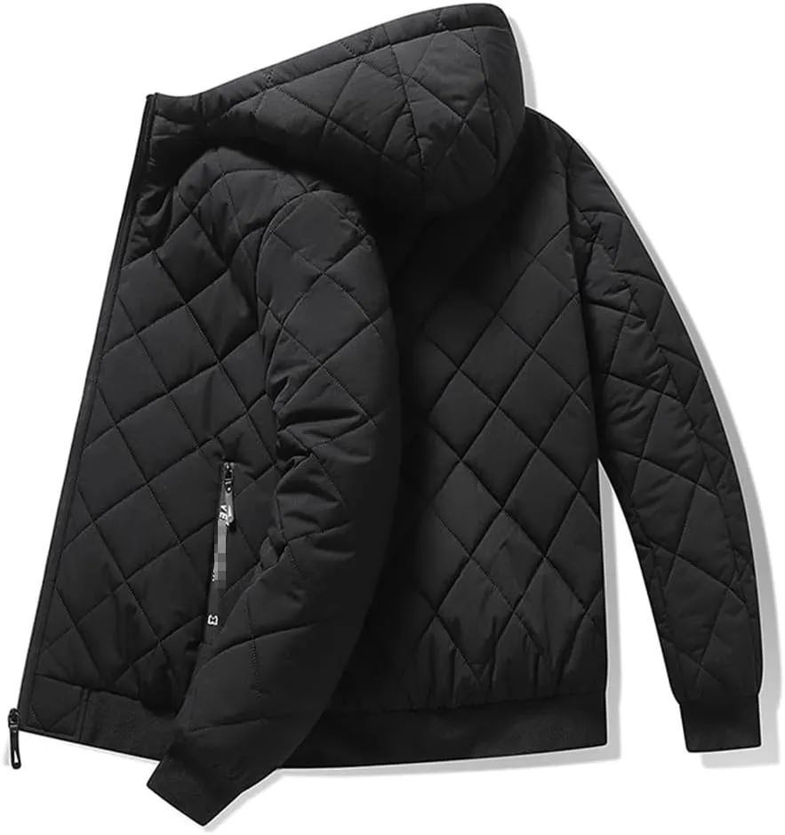 Autumn Winter Cotton Padded Jacket Coat Men Casual Plus Size Parkas With Hood