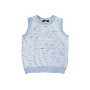 Belati Light Blue Diamond Pointelle Vest