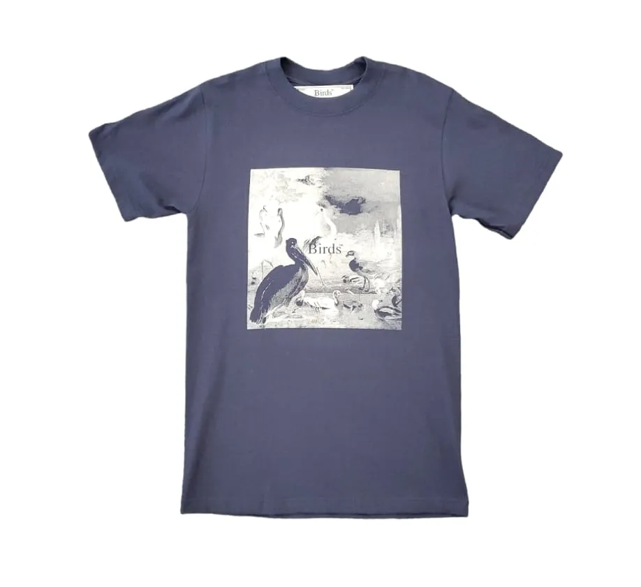 Birds "Portrait" Navy/Cream Oversized S/S T-Shirt