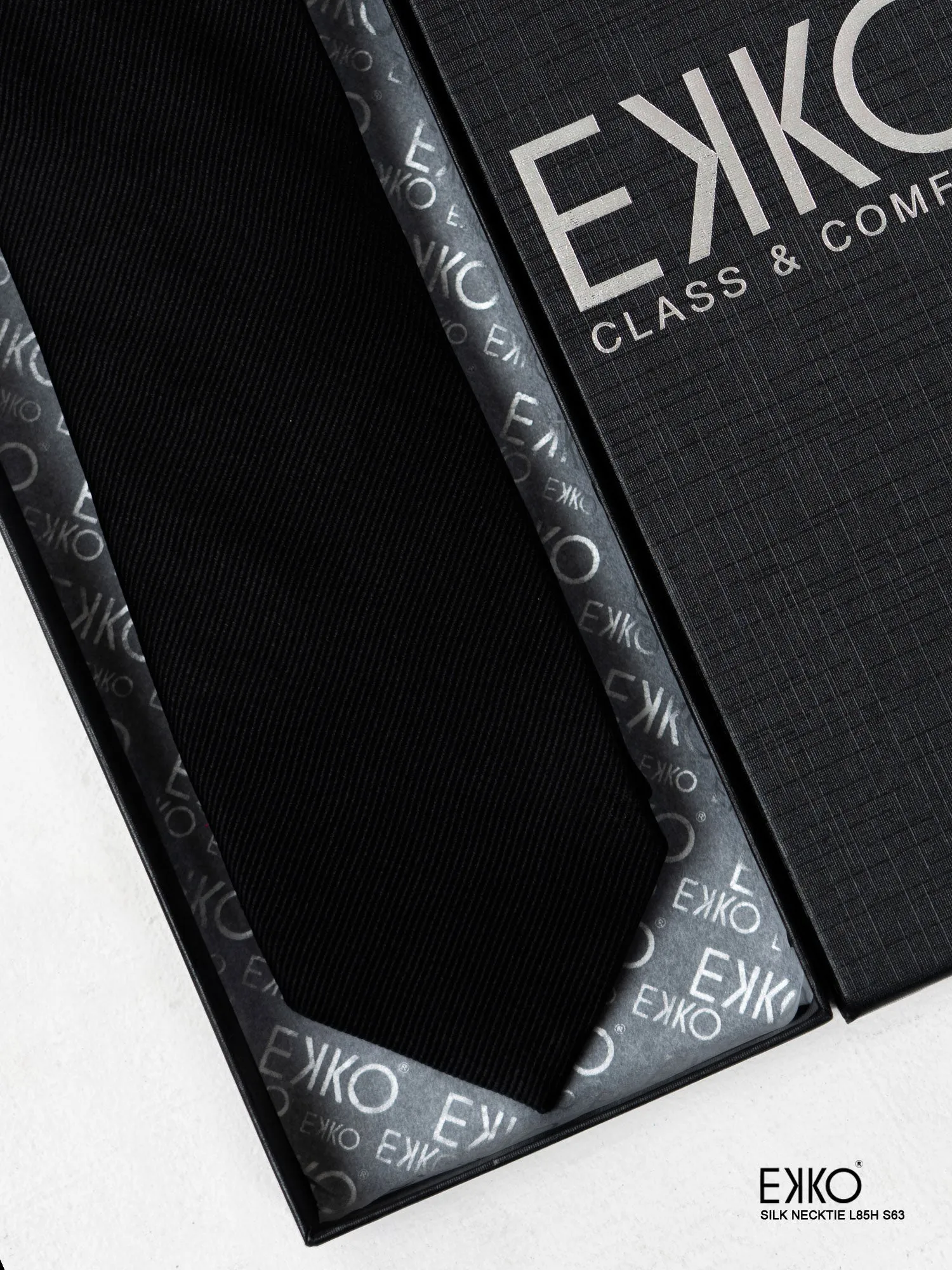 Black 100% Silk Tie