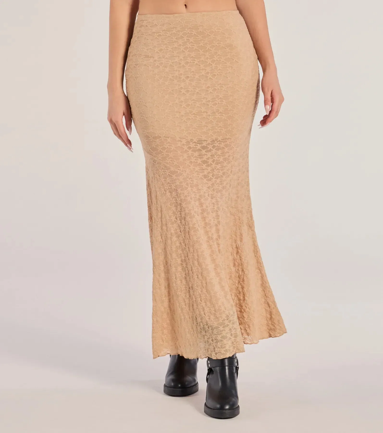 Boho Beauty Floral Lace Maxi Skirt