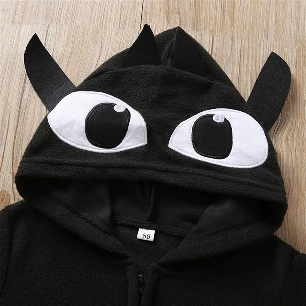 Boys Bat Hallloween 3D Animal Long Sleeve Zipper Jackets