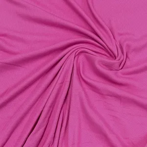 Bubblegum Cotton Rib Knit Fabric - 2x2