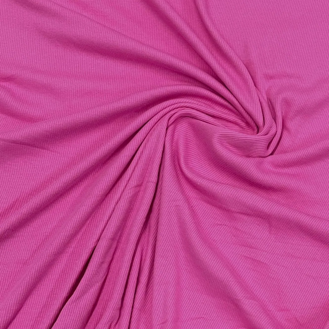Bubblegum Cotton Rib Knit Fabric - 2x2
