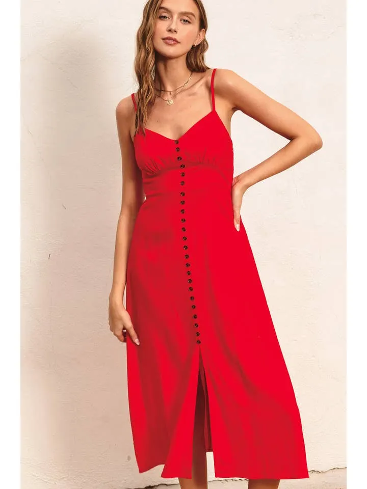 Button Detail Maxi Dress