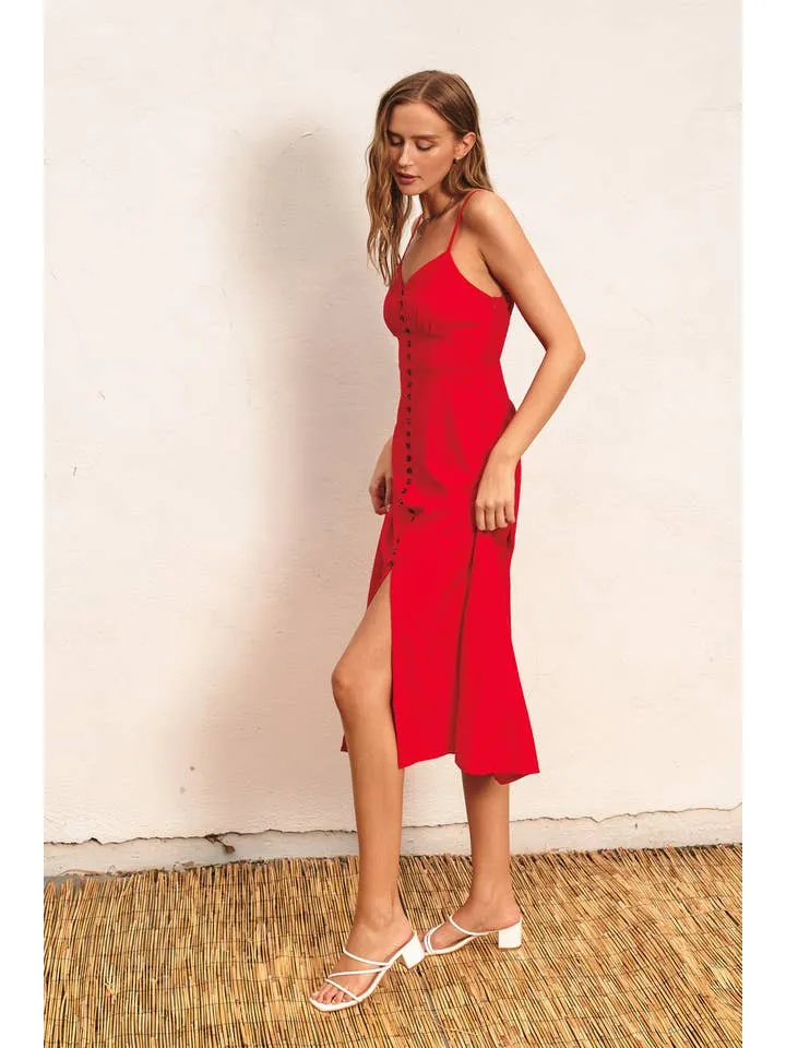 Button Detail Maxi Dress