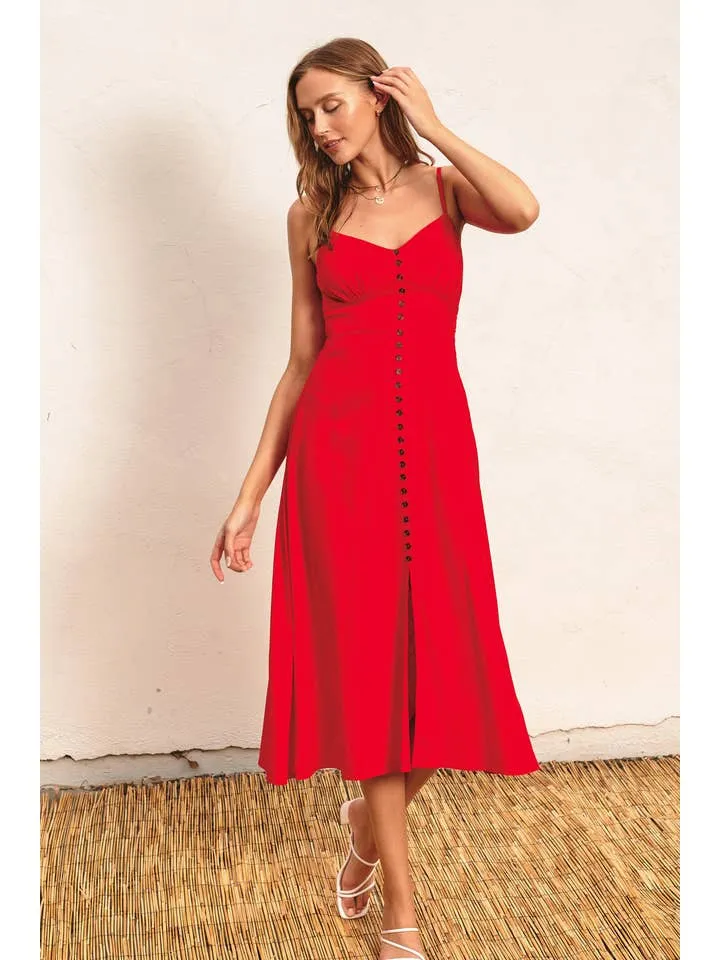 Button Detail Maxi Dress