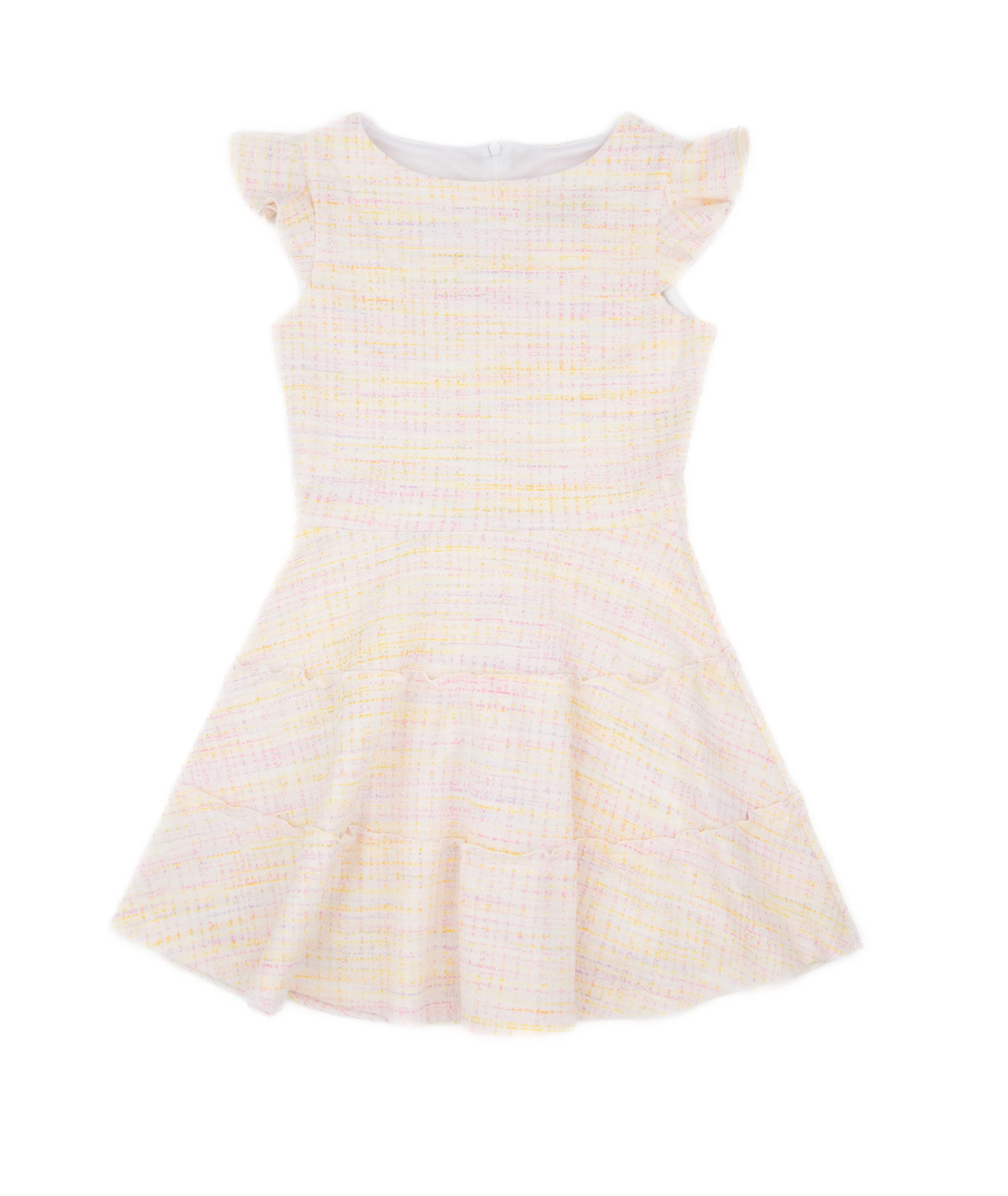 By Debra Girls Sara Pastel Tweed 3 Tier Dress