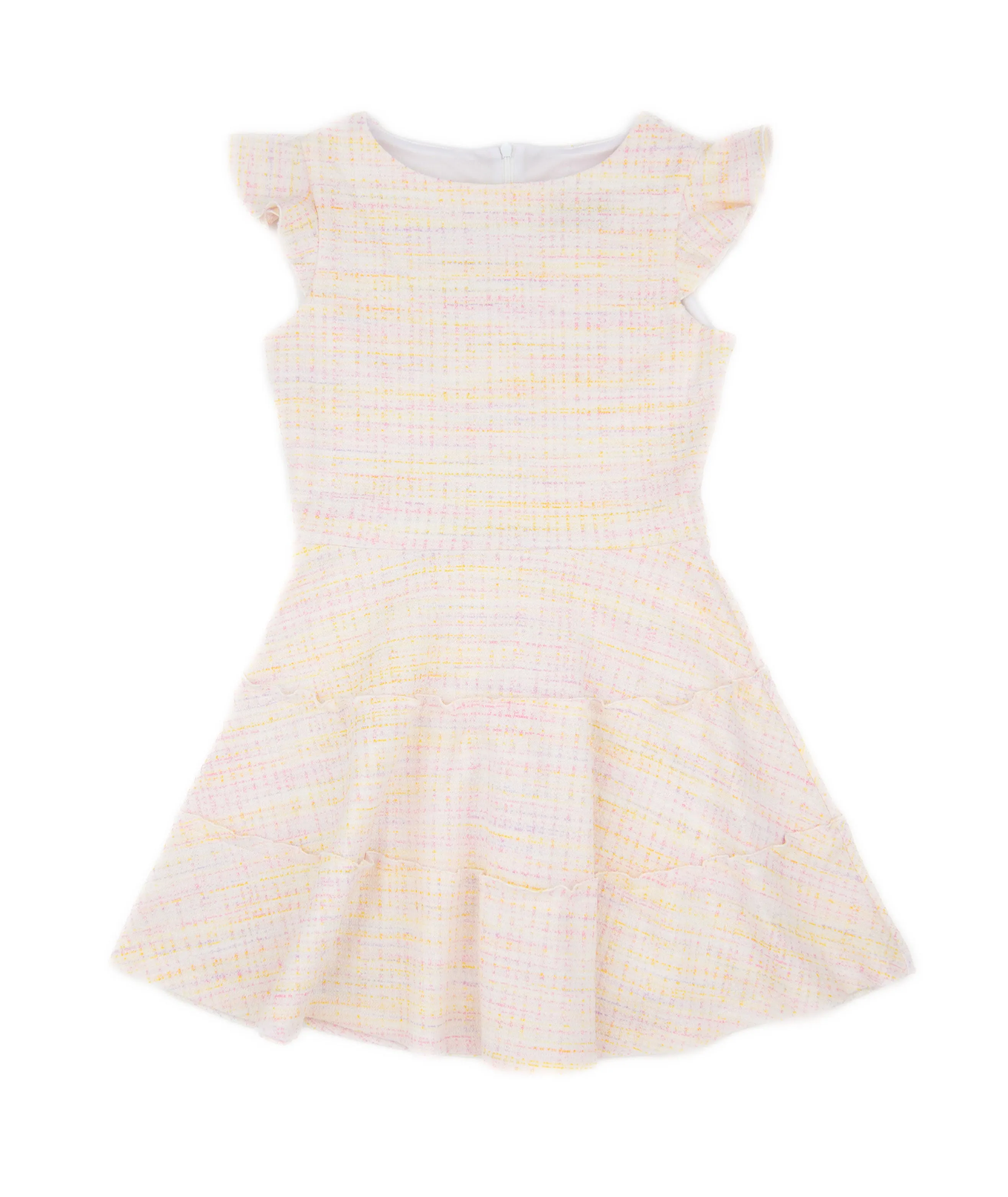 By Debra Girls Sara Pastel Tweed 3 Tier Dress