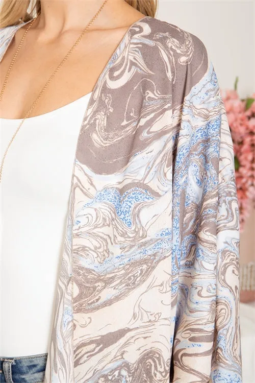 C7000-LIGHT BLUE GREY MARBLE PRINTED OPEN FRONT CARDIGAN-2-2-2