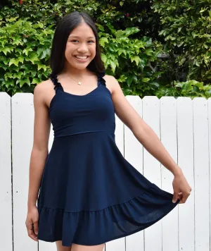 Cheryl Creations Girls Heidi Ruffle Tank Skater Dress