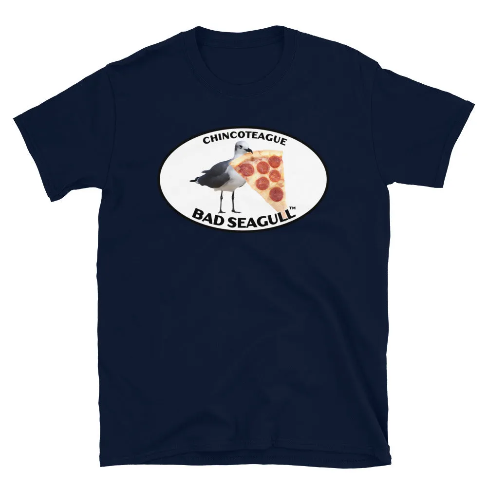 Chincoteague Bad Seagull with Pizza Tee