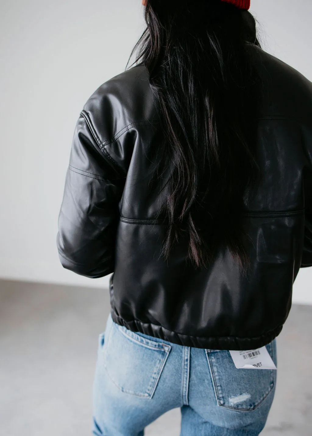 Emory Faux Leather Puffer Jacket