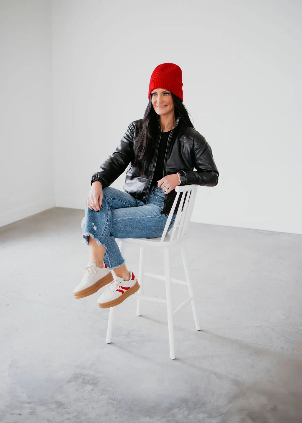 Emory Faux Leather Puffer Jacket