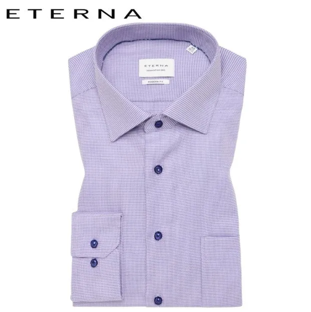 Eterna Lilac Diamond Twill Shirt Purple