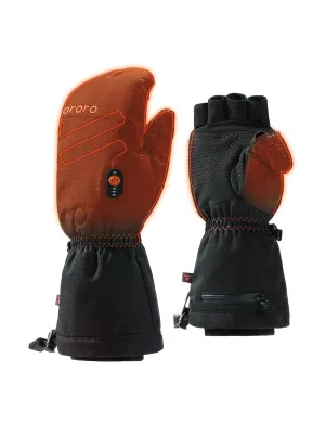 Fargo Unisex Black Heated Flip Top Mittens for Ultimate Warmth and Versatility