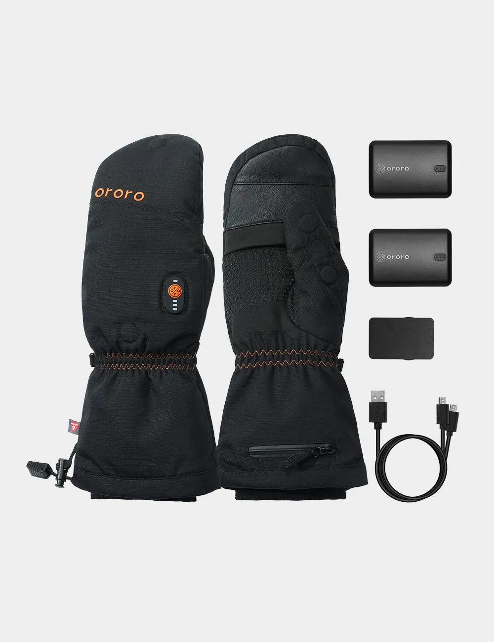 Fargo Unisex Black Heated Flip Top Mittens for Ultimate Warmth and Versatility