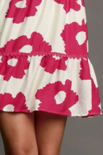 Floral Short Sleeve Mini Dress
