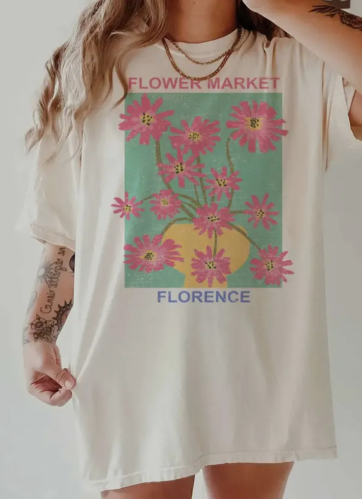 Flower Market Oversized Tee