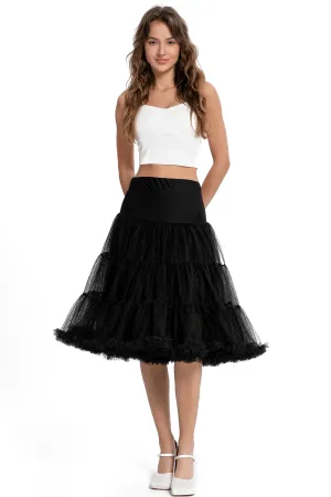 Fluffy Net Petticoat 25.5” In Black