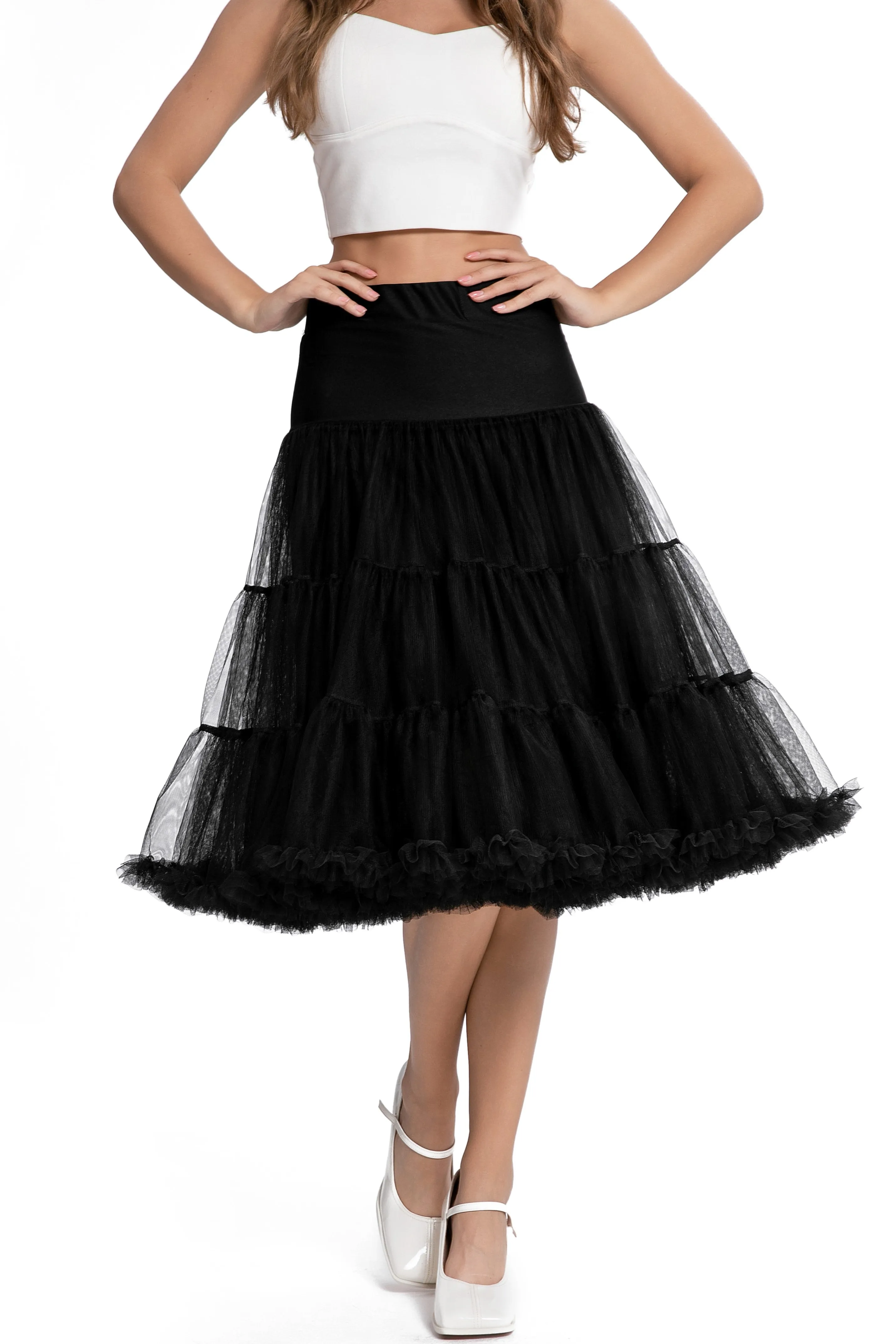 Fluffy Net Petticoat 25.5” In Black