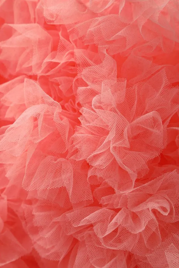 Fluffy Net Petticoat 25.5 Inches In Coral Pink