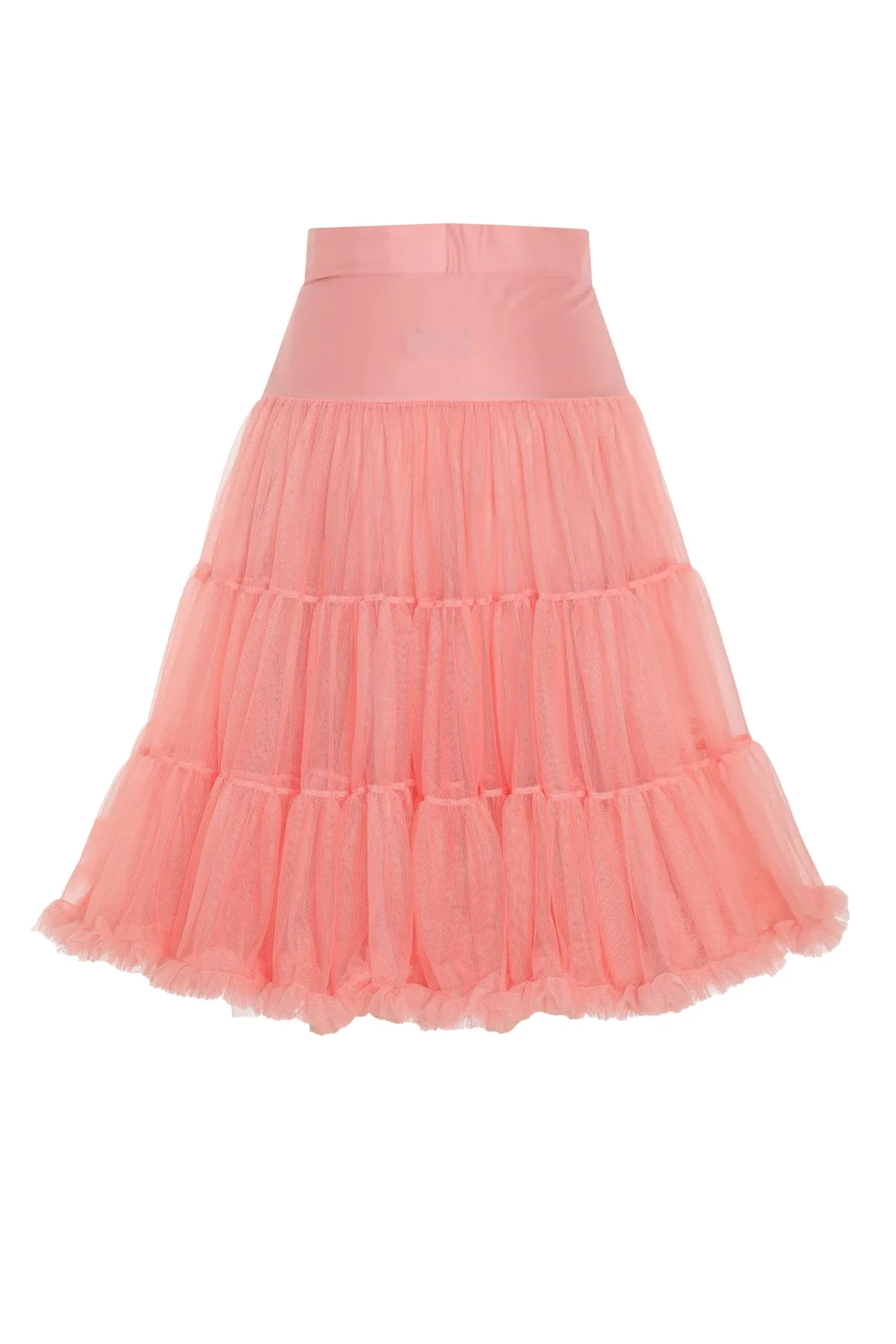 Fluffy Net Petticoat 25.5 Inches In Coral Pink
