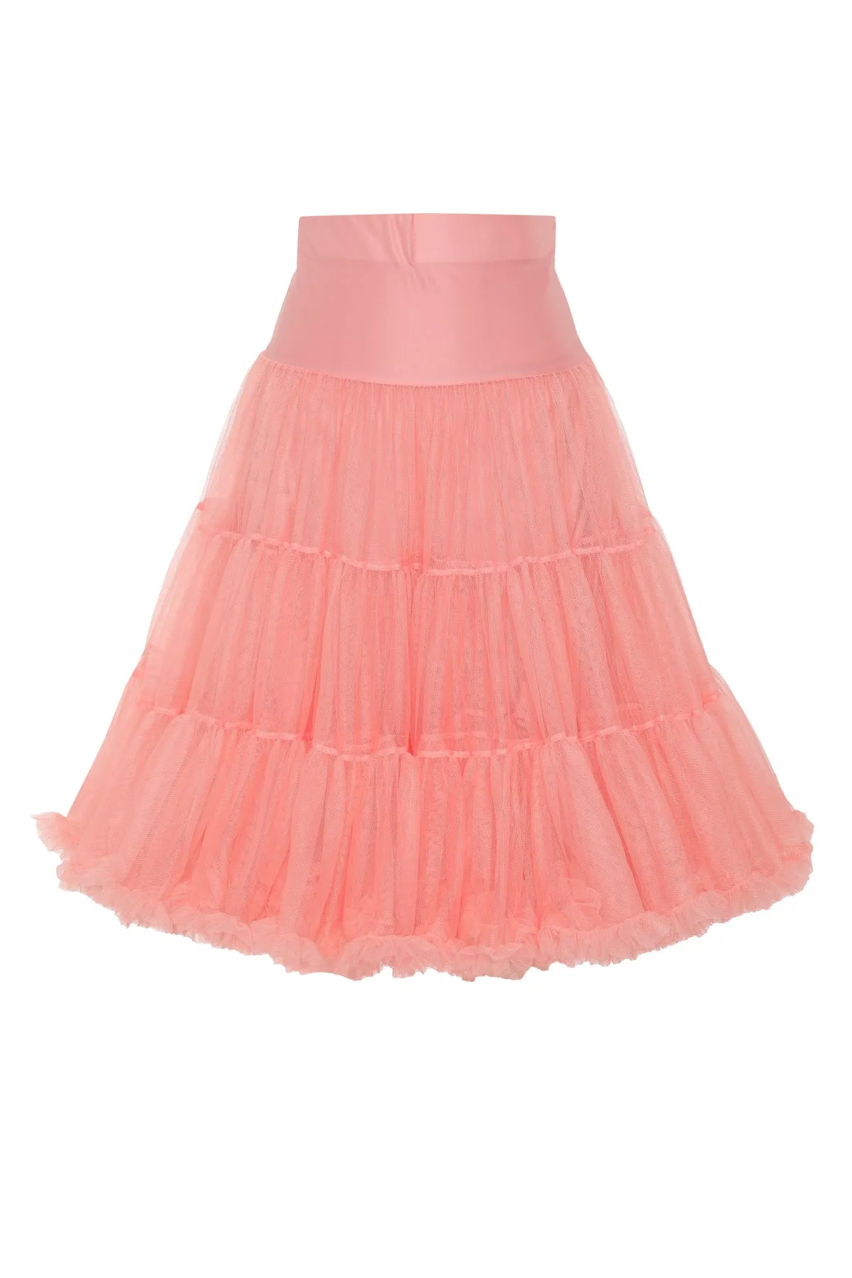 Fluffy Net Petticoat 25.5 Inches In Coral Pink