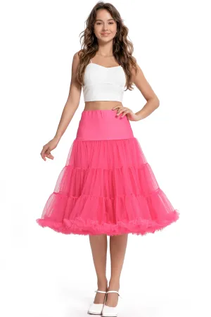 Fluffy Net Petticoat 25.5 Inches In Hot Pink