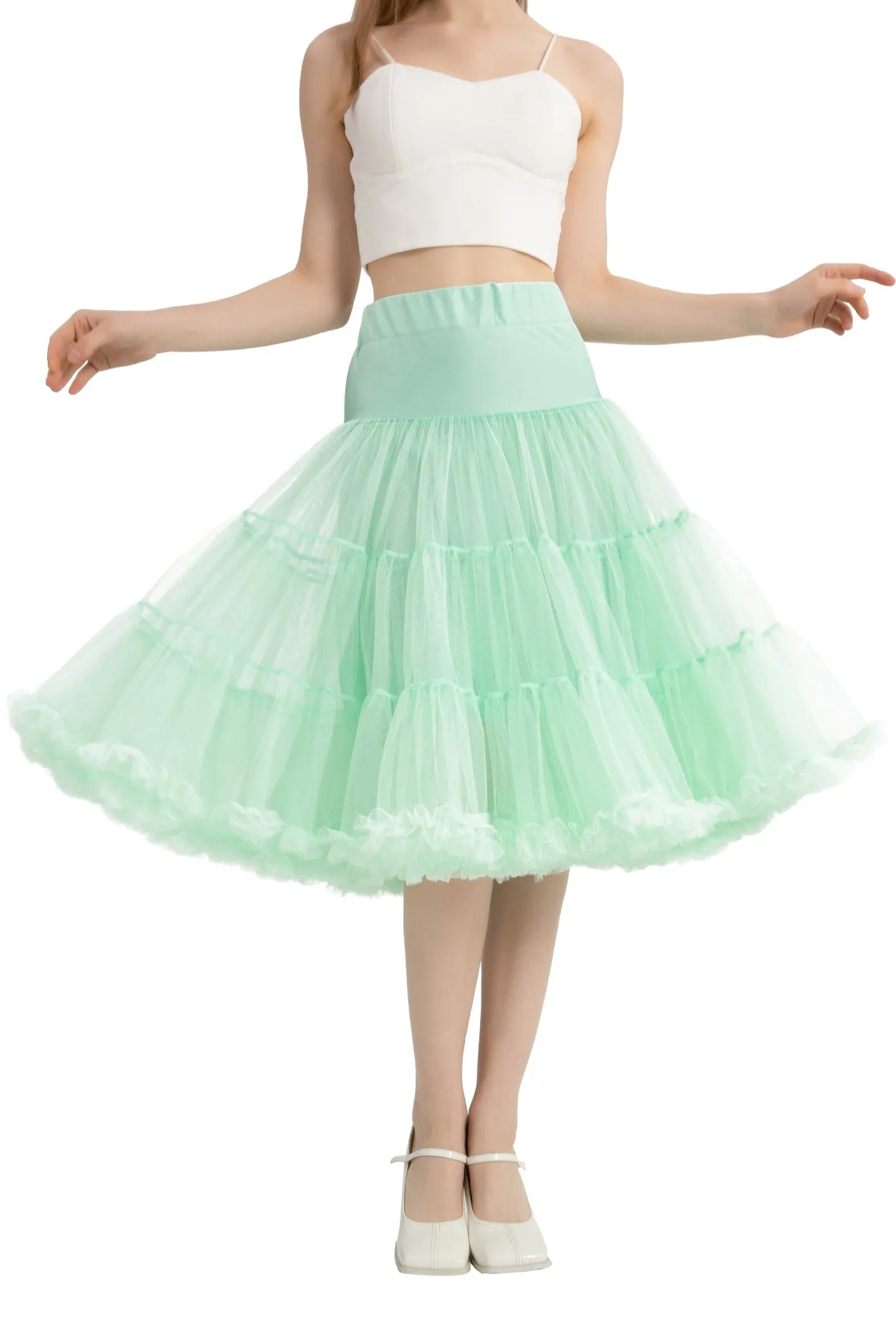 Fluffy Net Petticoat 25.5 Inches In Mint Green