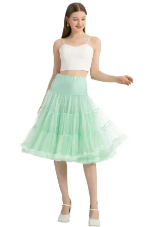 Fluffy Net Petticoat 25.5 Inches In Mint Green