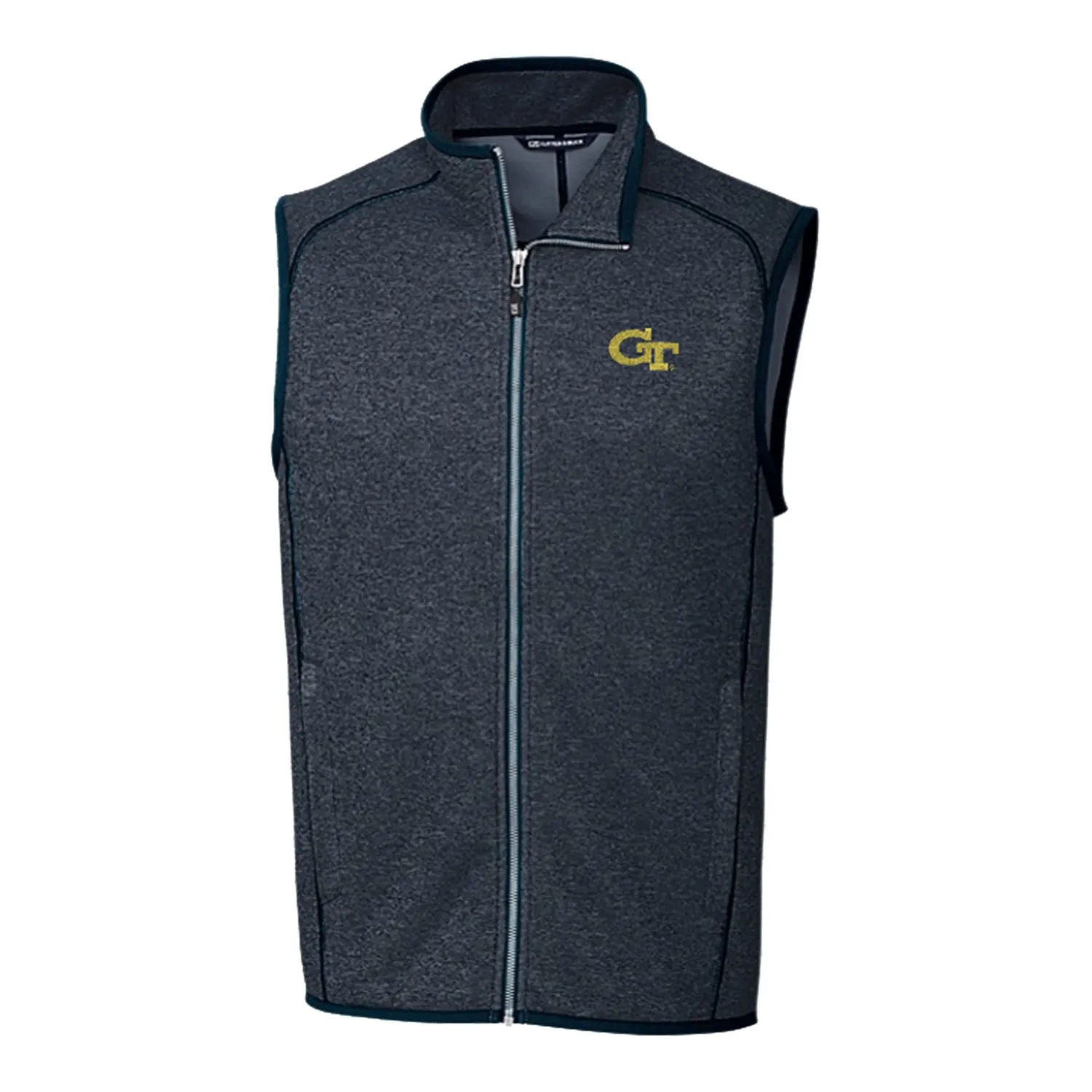 Georgia Tech Yellow Jackets Cutter & Buck Mainsail Sweater-Knit Full Zip Vest