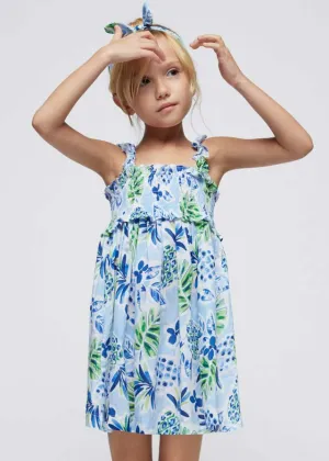 girls poplin tropical dress   headband