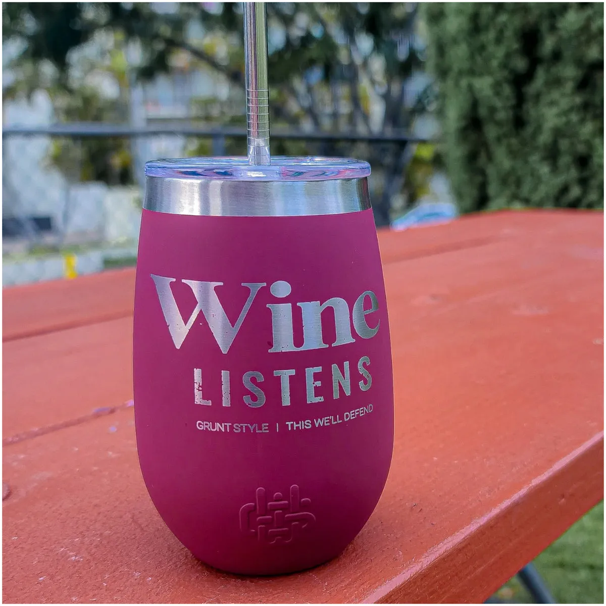 Grunt Style 12 oz. Wine Listens Insulated Stainless Steel Tumbler - Pink