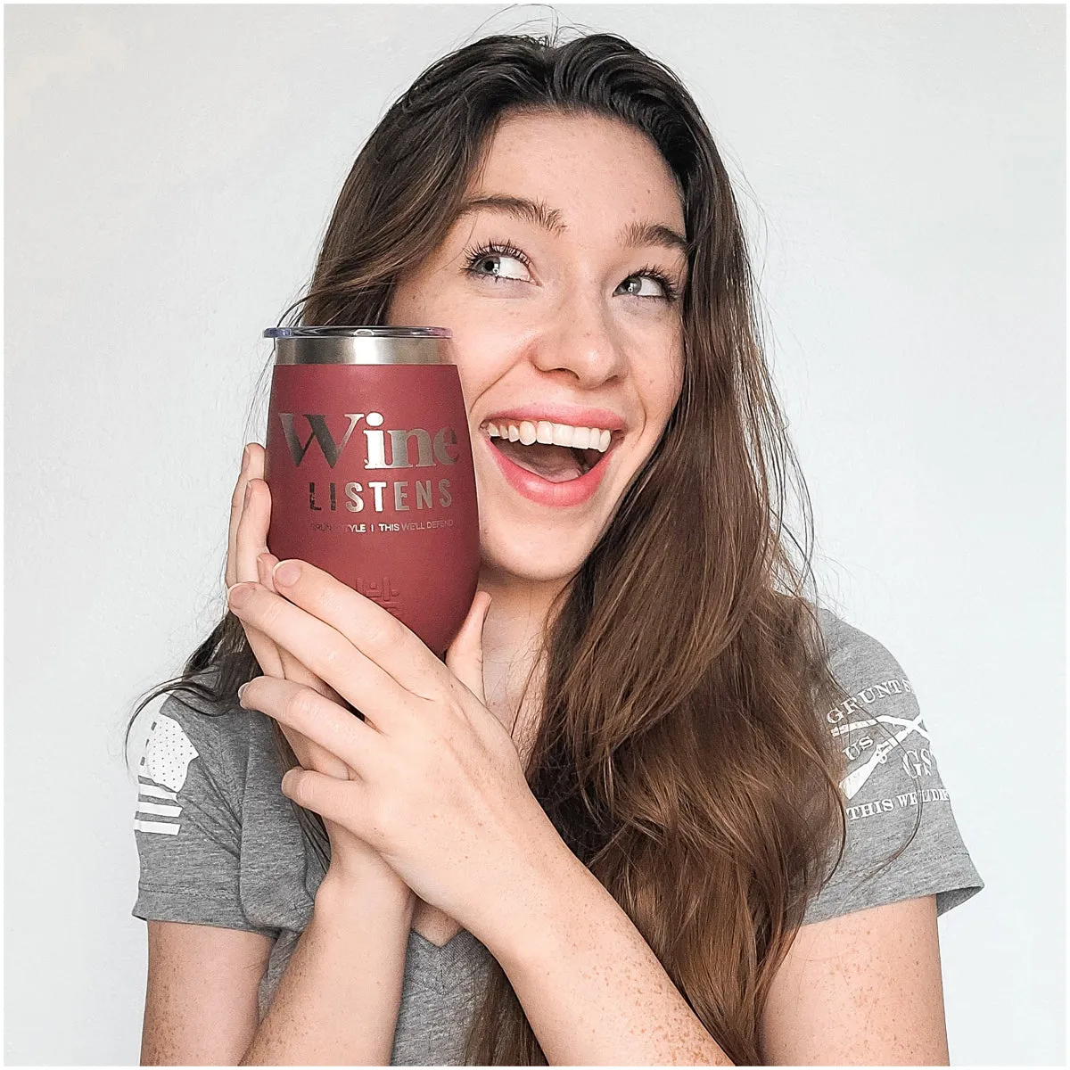 Grunt Style 12 oz. Wine Listens Insulated Stainless Steel Tumbler - Pink