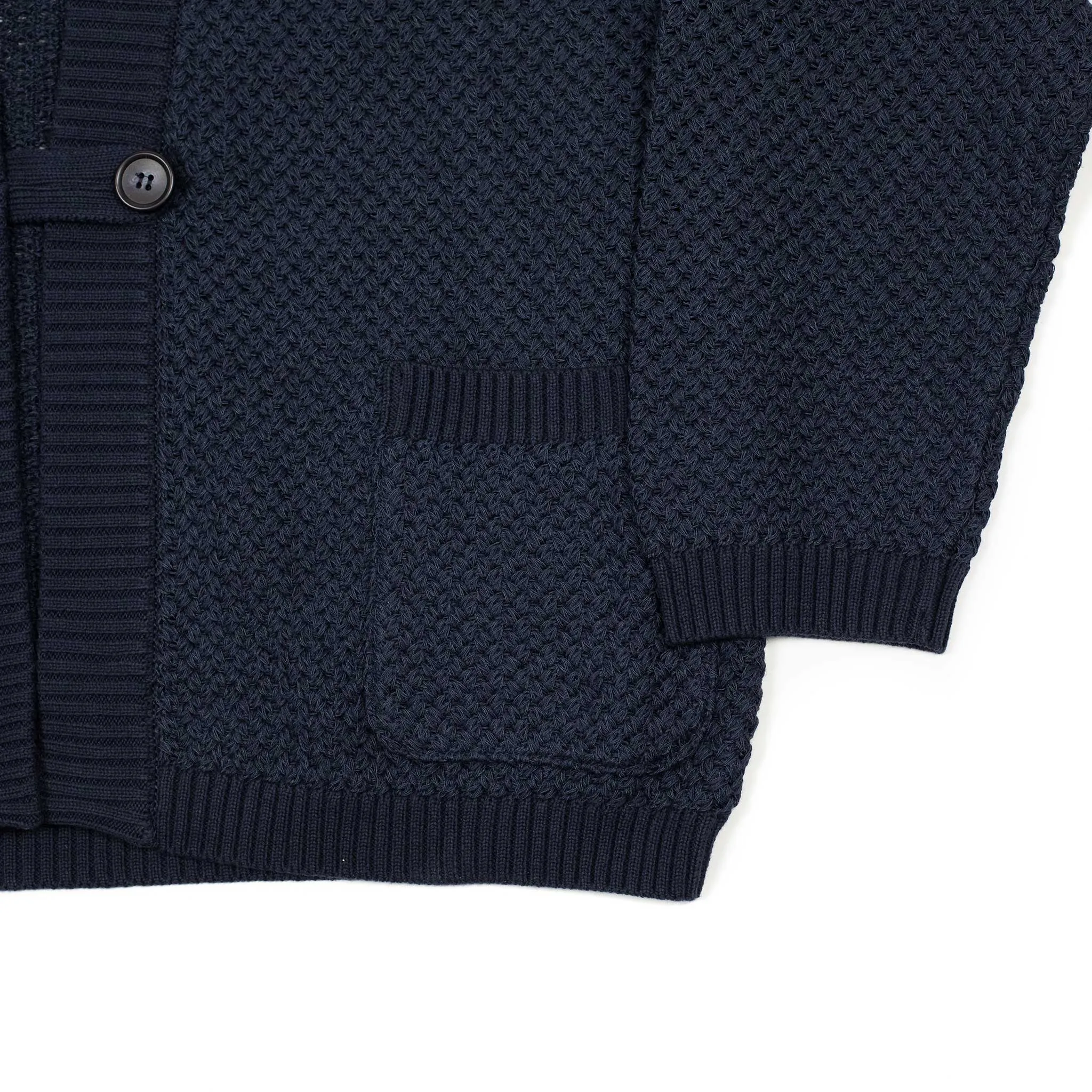 Haori cardigan in navy cotton washi paper mix