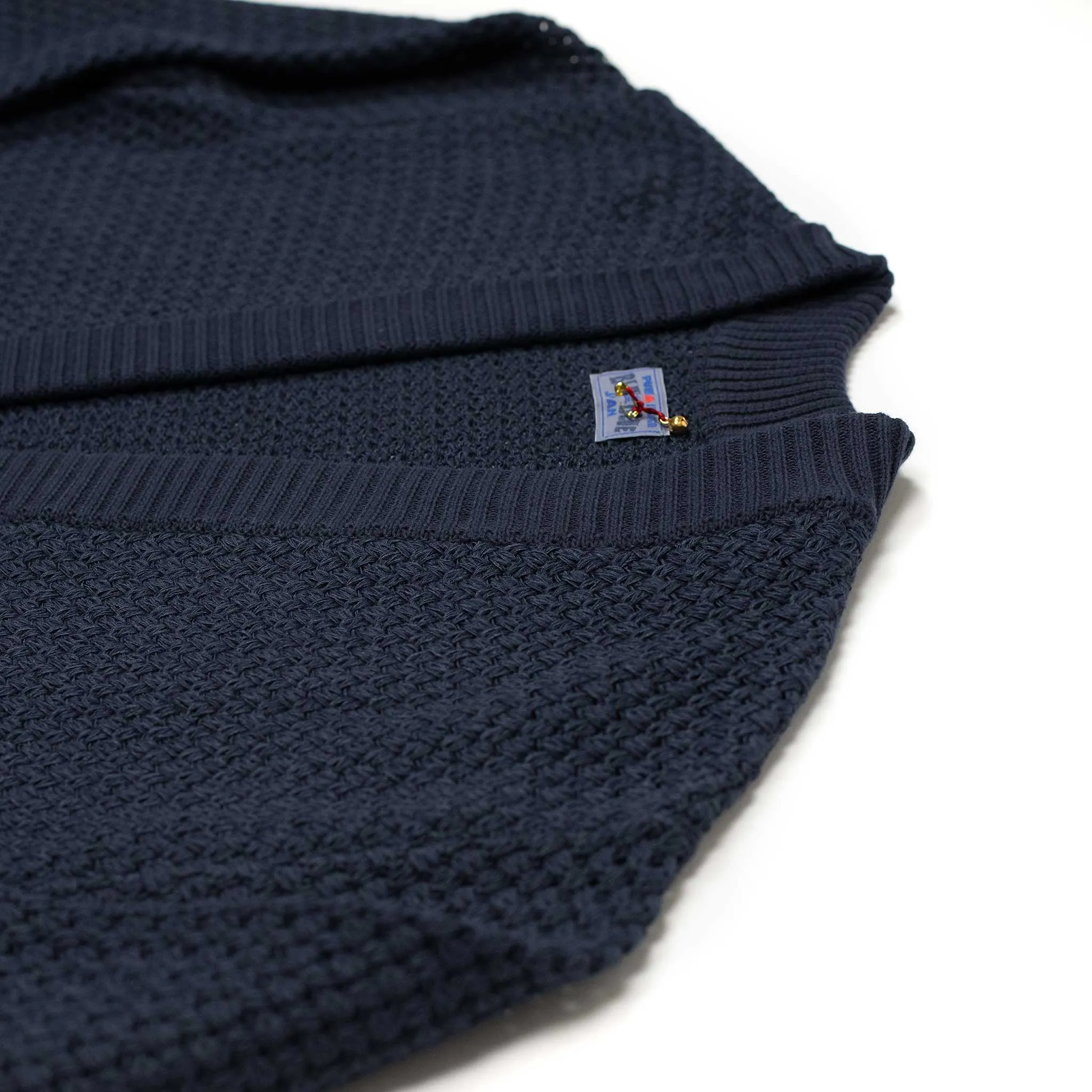 Haori cardigan in navy cotton washi paper mix