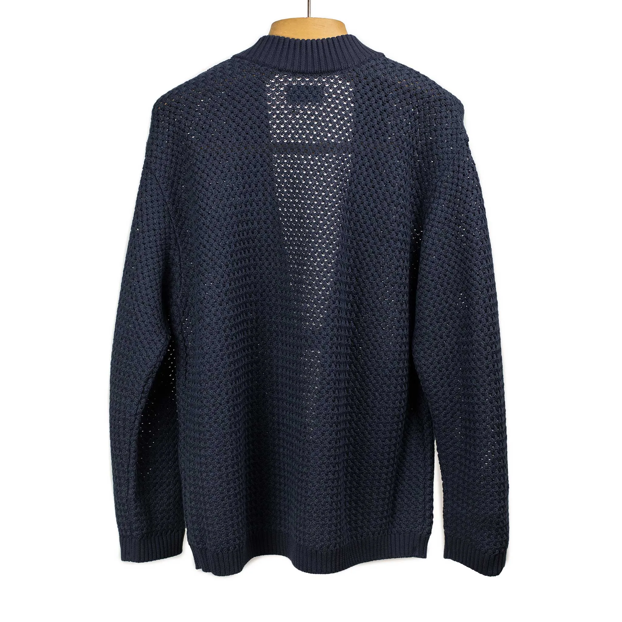 Haori cardigan in navy cotton washi paper mix