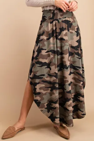 High-Rise Camouflage Swing Maxi Skirt (FINAL SALE)