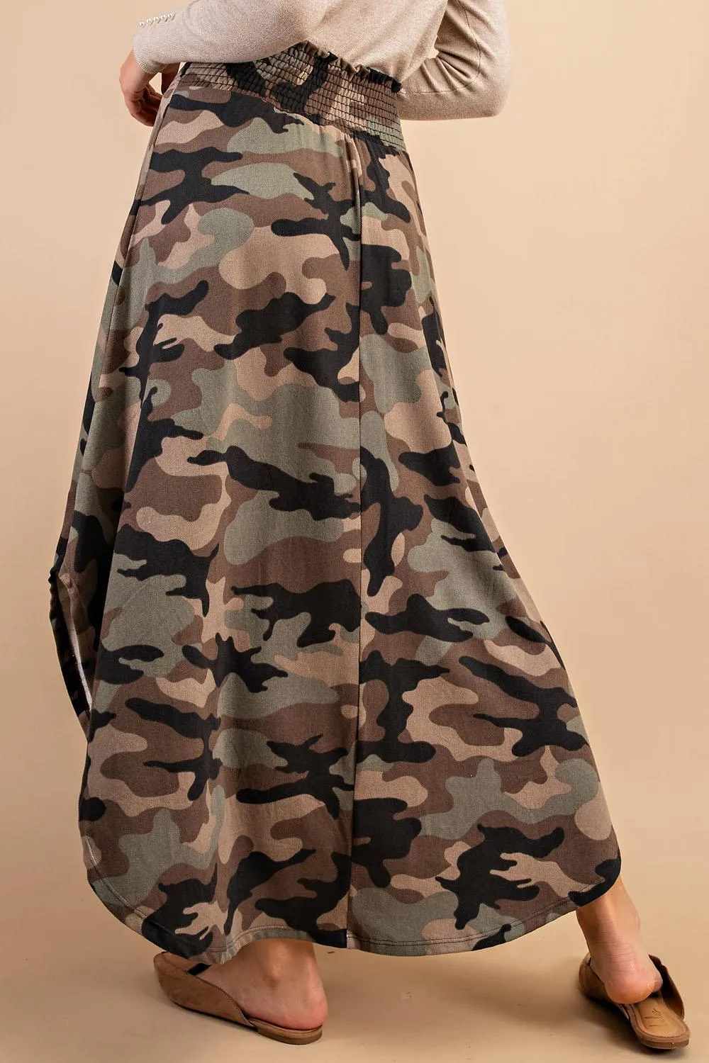 High-Rise Camouflage Swing Maxi Skirt (FINAL SALE)